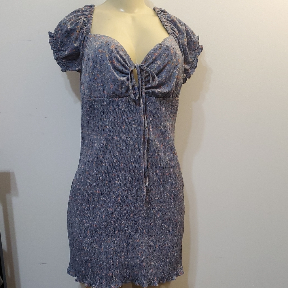Blush Blue and White Floral Dress